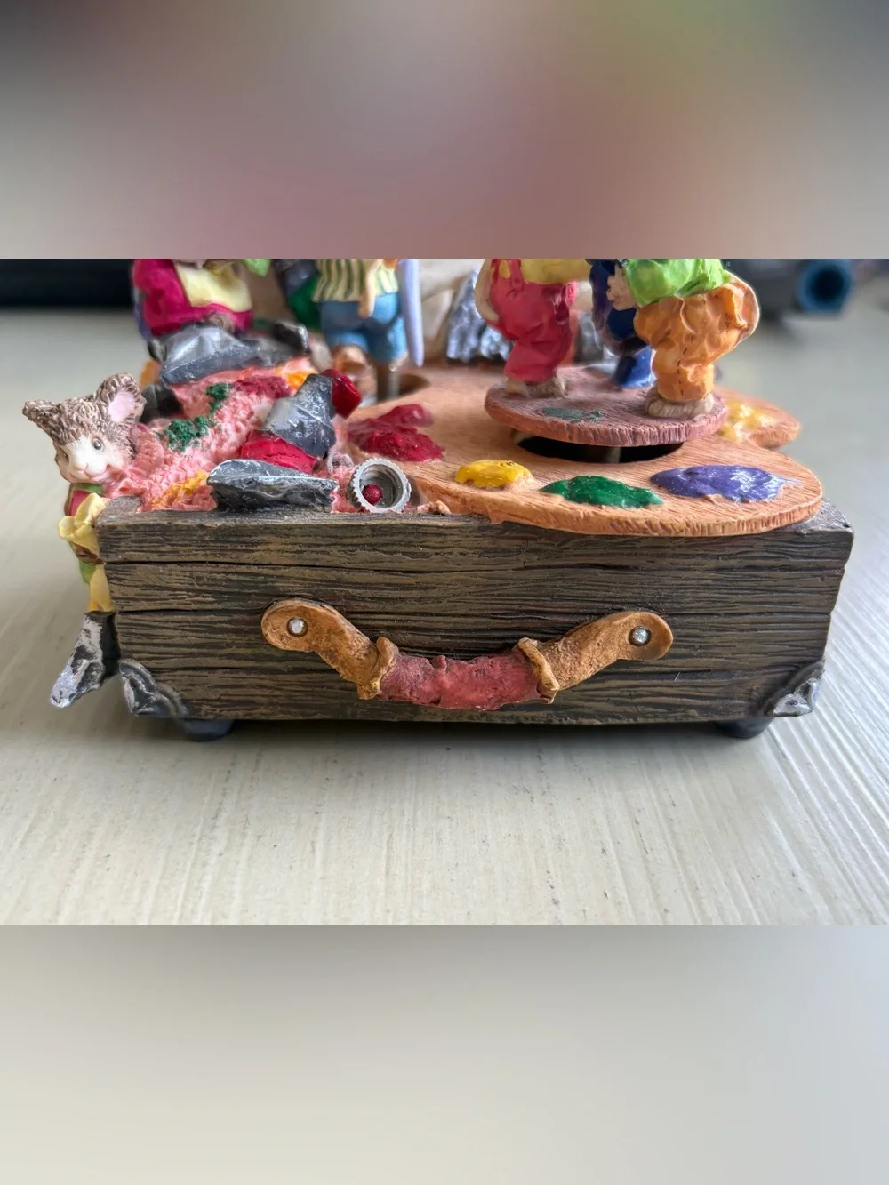 Vintage Whimsical Painted Mouse Artist Playset – Multicolor